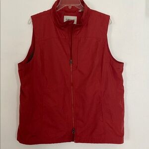 Orvis Red-Orange Sleeveless Zip-Front Vest